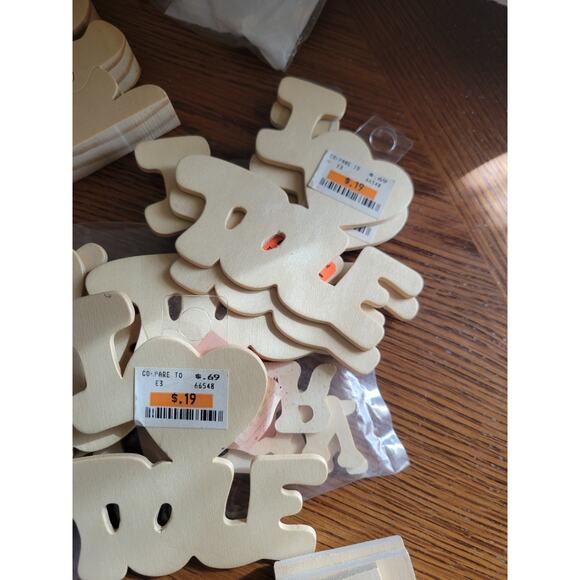 Lot of Wooden Jigsaw Puzzles, Shapes, Embellishments, Cut-Outs Craft Pieces - Picture 6 of 16
